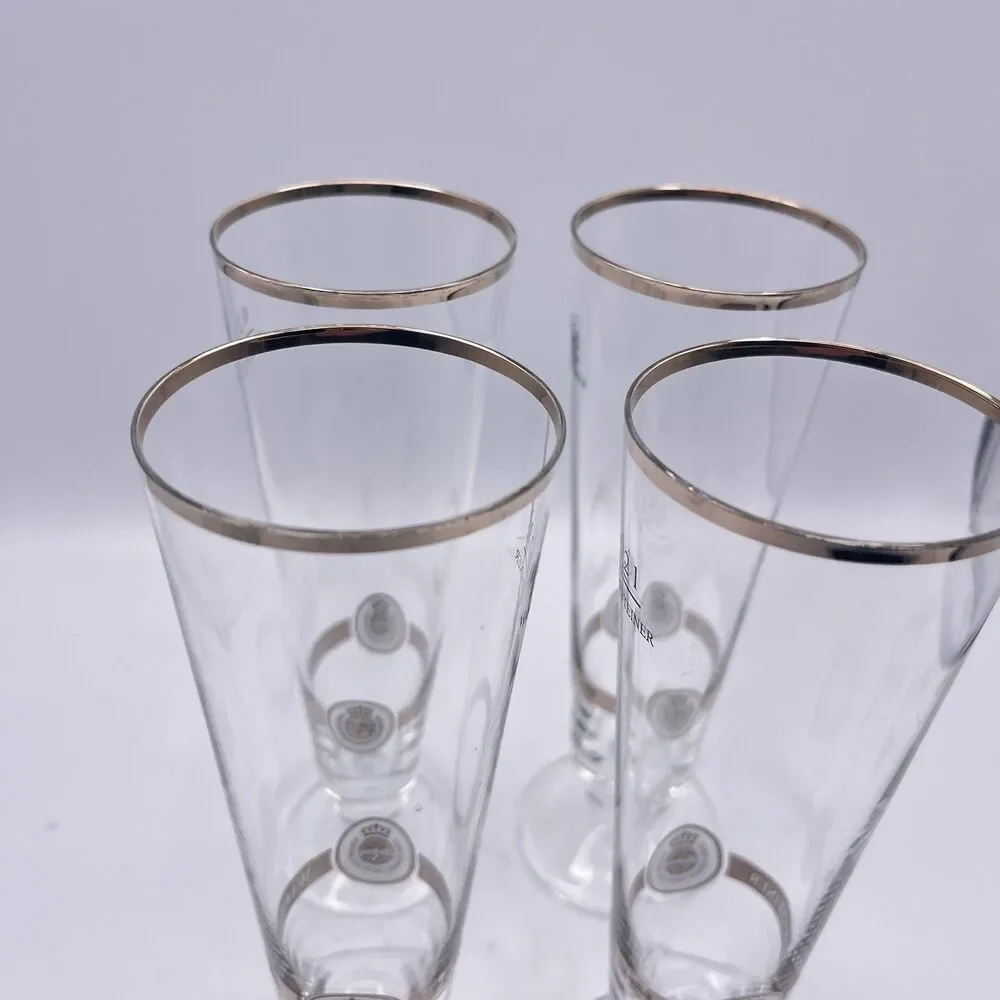Vintage German 8” .2L Warsteiner pilsner Glasses